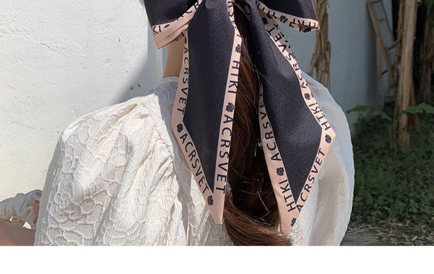 Pearl silk scarf, hair band, women's hair tie, ribbon, popular 2021 new summer thin hair tie head and hair tie detail image 12