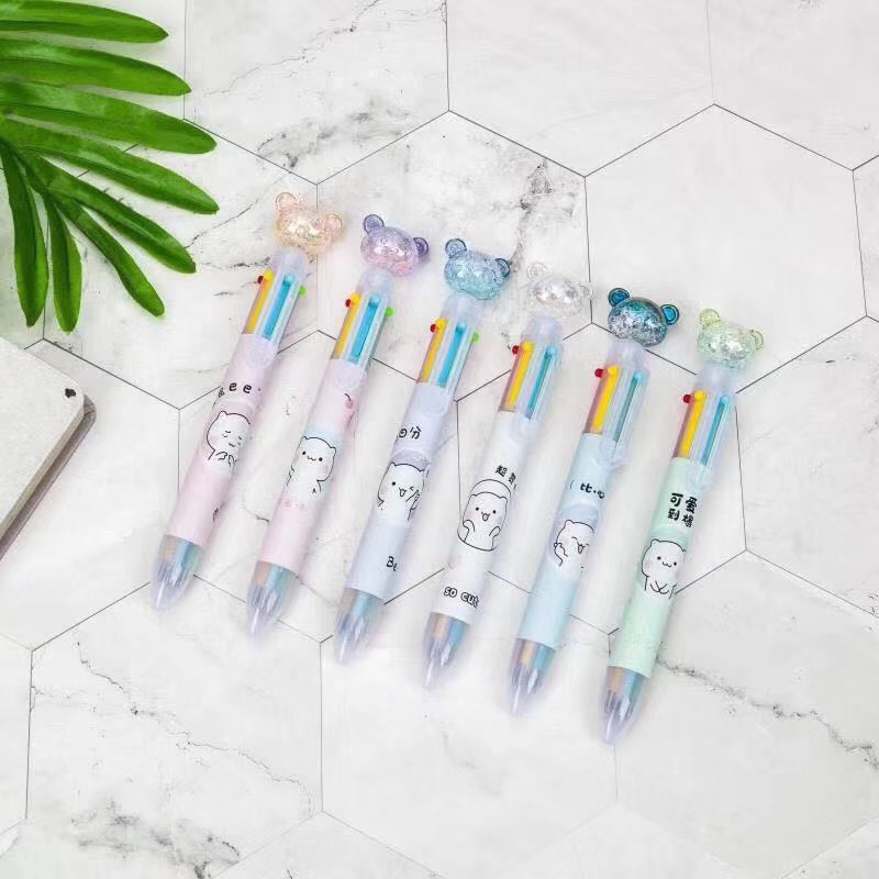 Six-color cute ballpoint pen Internet celebrity