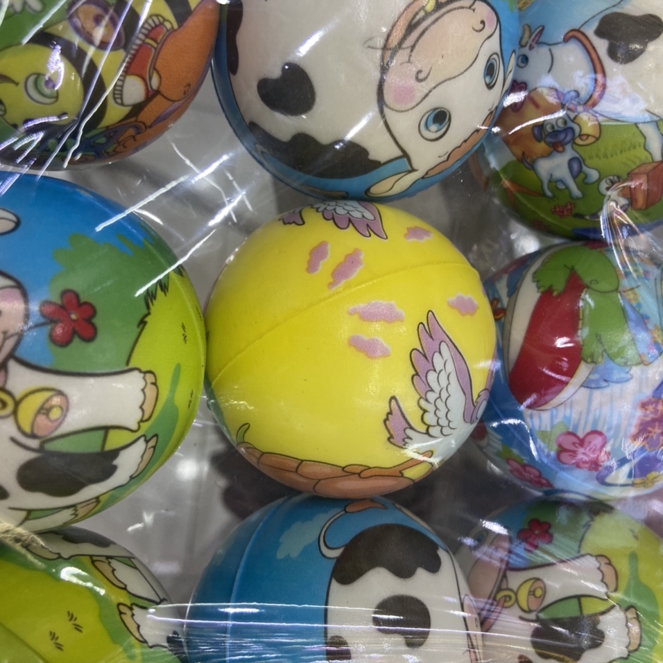 Factory direct sales: 6.3 cm grassland cow forest sponge balls, foam balls, children's toys