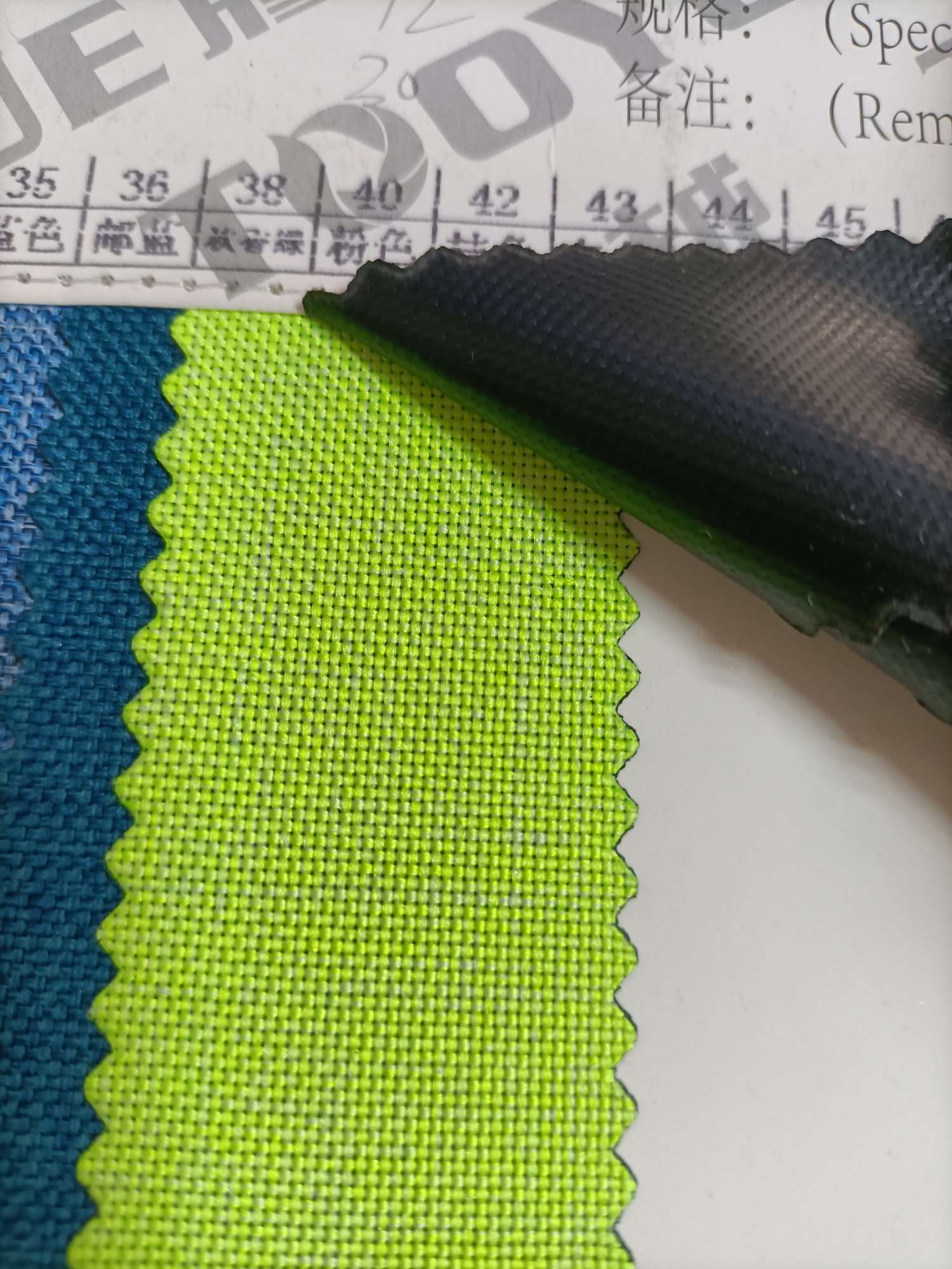 TY--031 600D Matte Cloth A version PVC Glossy 38# Autumn Green Factory Direct Sale Bestseller details Picture