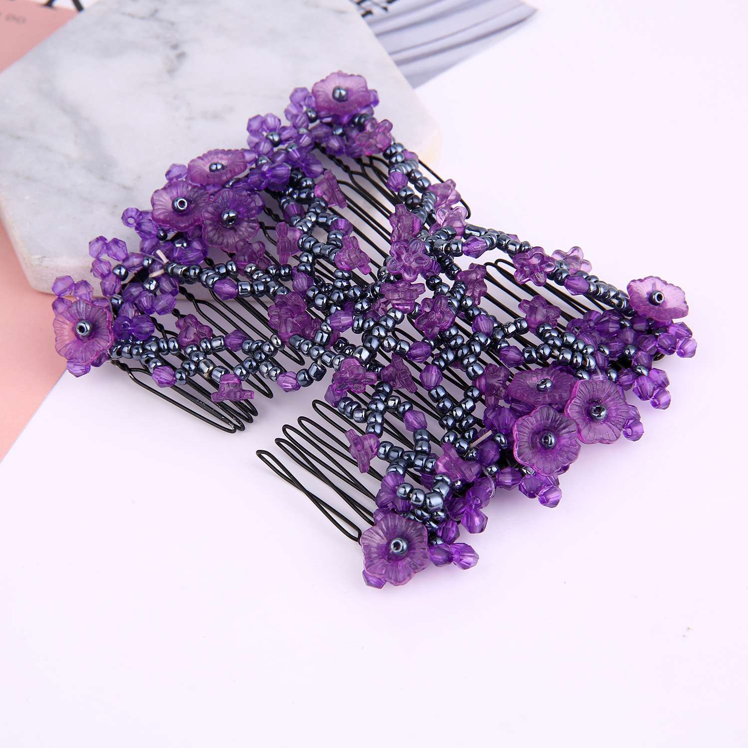 FLY02 Korean version Magic Hair Comb, Versatile Hairstyles, double-row hair comb, Korean version trumpet flower, high-end Magic Versatile hair clip, hair comb, multi-functional updo, headwear wholesale Item Picture