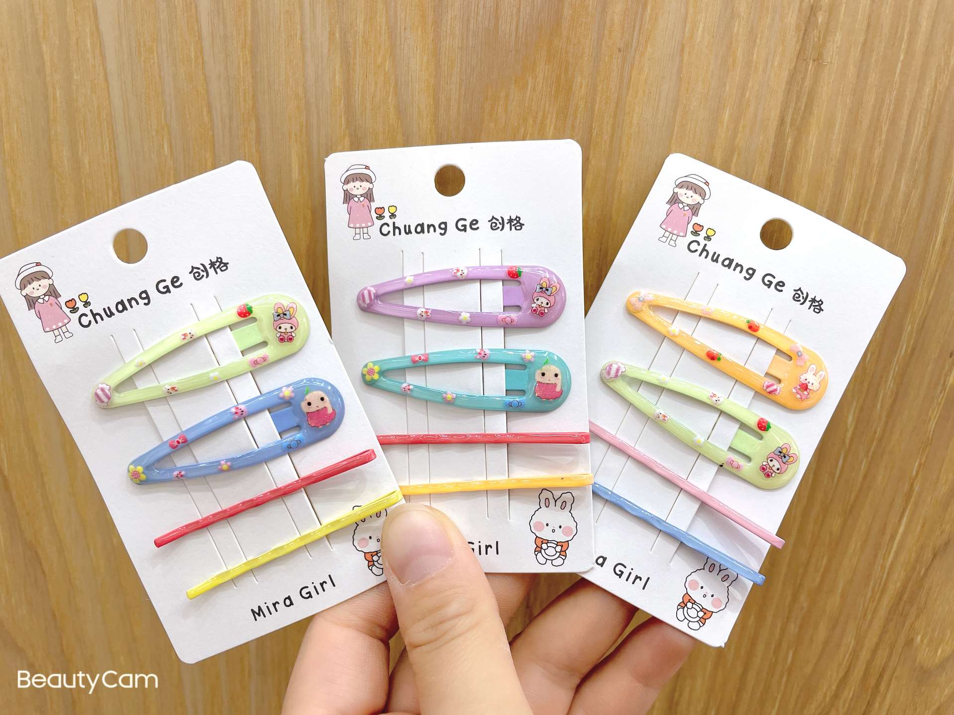 Korean-style simple and versatile oil-drip printed cartoon hair clips with the same printed cartoon broken hair clips and hairpin headwear as female Internet celebrities detail image 3