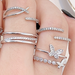 Ring small cold wind flash diamond zircon ring