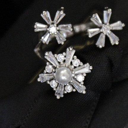 Smart snow snow niche design French light luxury zircon open ring female