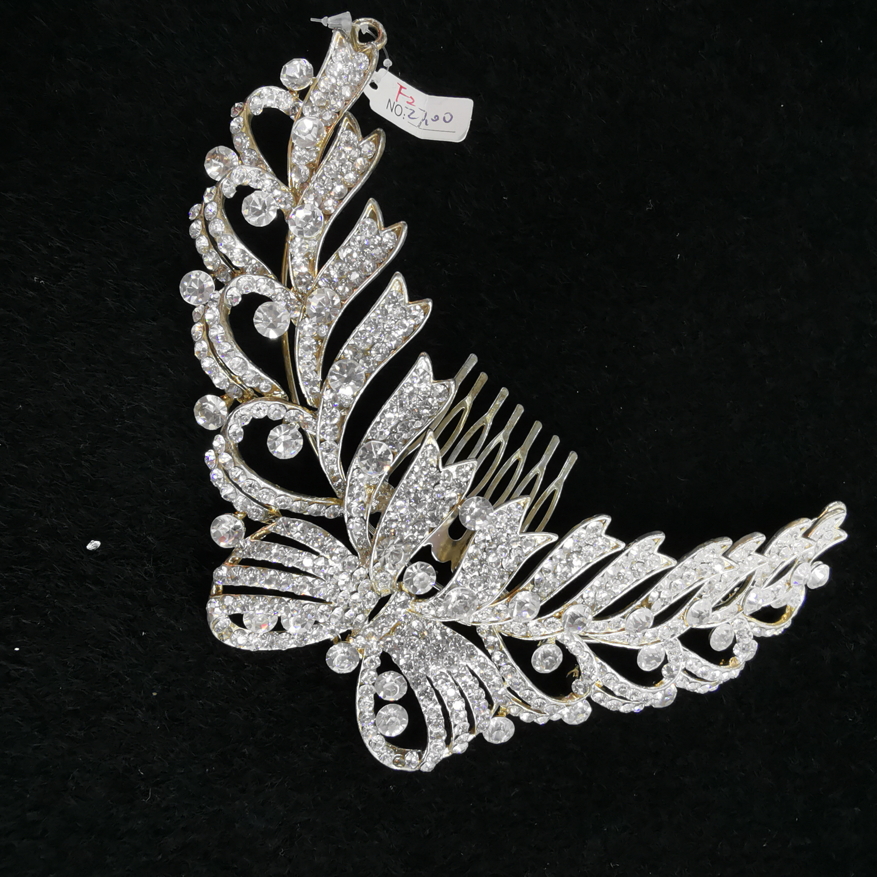 Water drop rhinestones Sparkling Bride Wedding headwear Fashion silver-plated hair comb wedding accessories