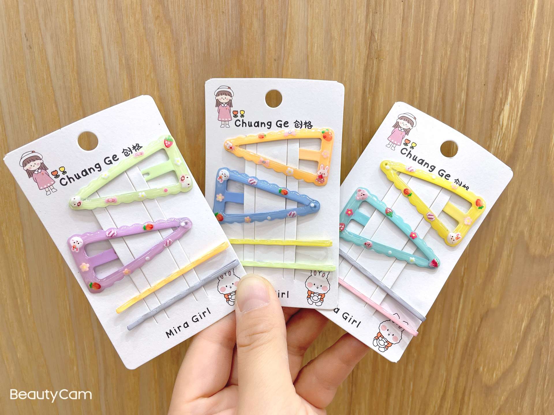 Korean-style simple and versatile oil-drip printed cartoon hair clips with the same printed cartoon broken hair clips and hairpin headwear as female Internet celebrities detail image 5