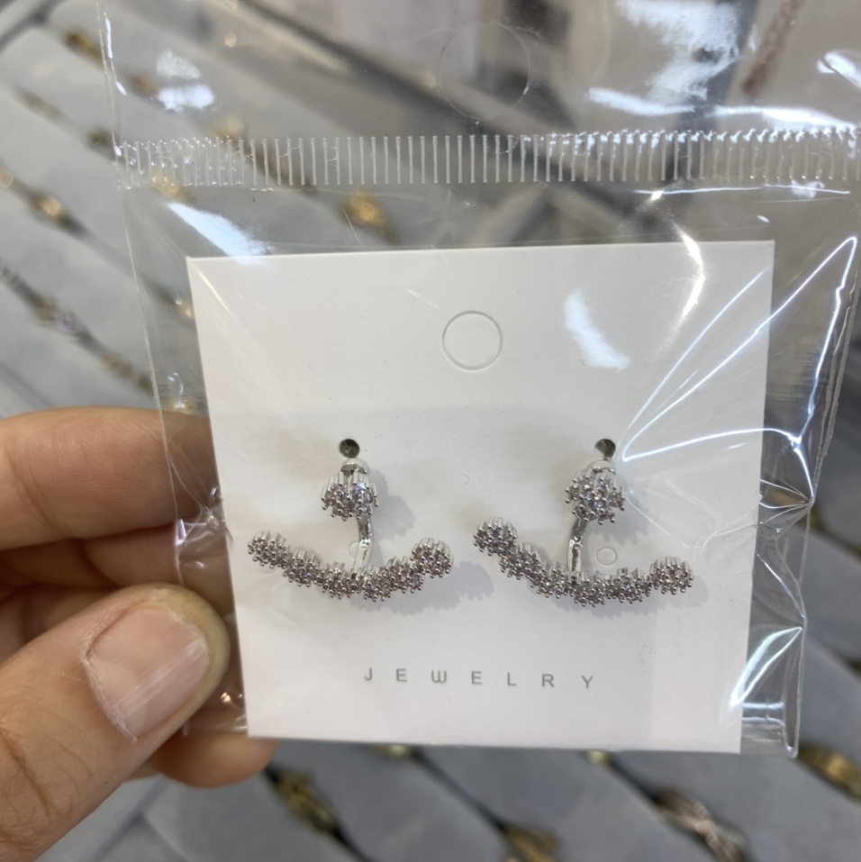 Earrings 026 Copper plated gold zircon