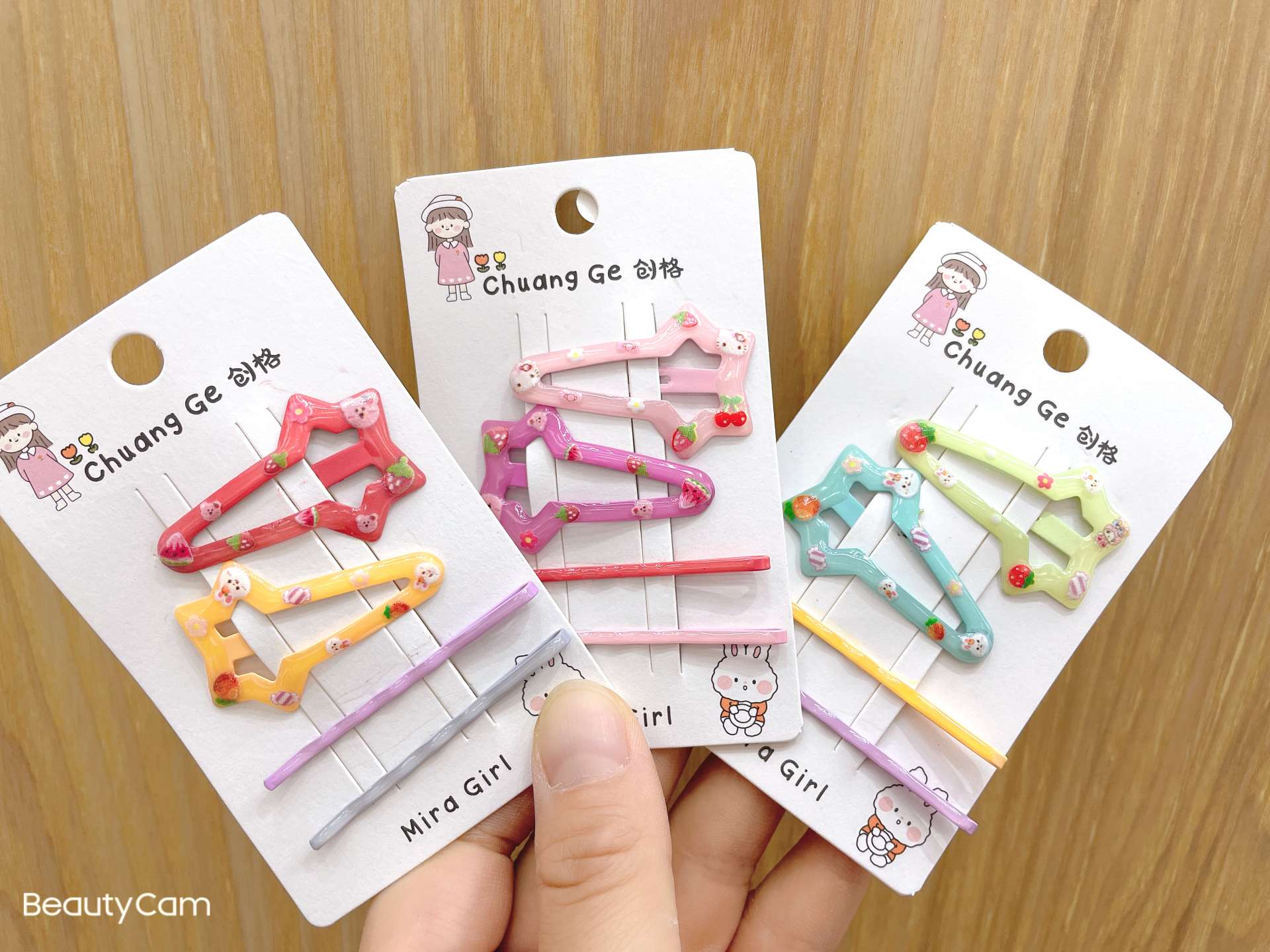 Korean-style simple and versatile oil-drip printed cartoon hair clips with the same printed cartoon broken hair clips and hairpin headwear as female Internet celebrities detail image 8