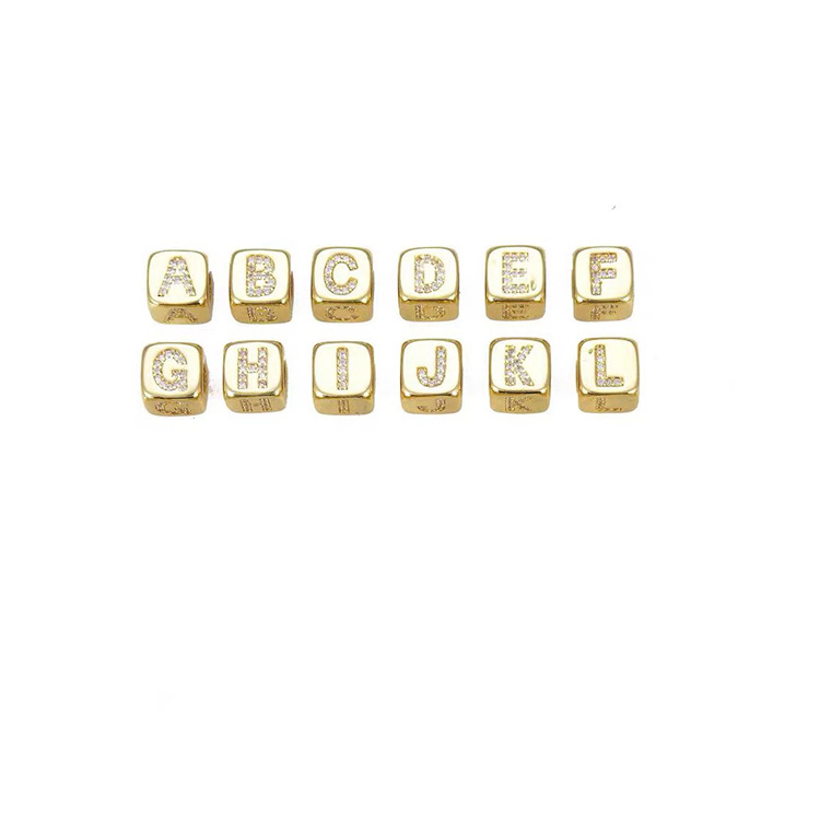 A French necklace bracelet pendant with gold-plated letters and slightly inlaid zircon details Picture