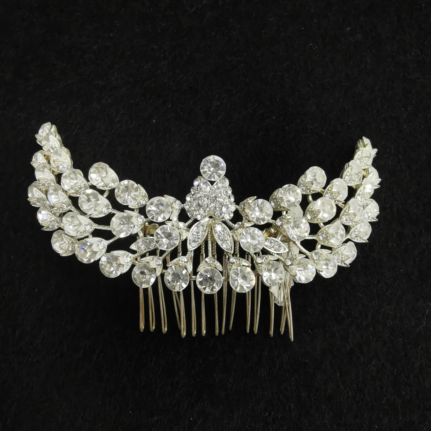 Bridal crystal comb Silver-plated alloy insert comb for weddings