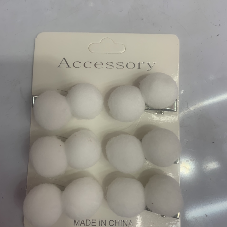 6个套装小毛球白色，2021新款韩版时尚潮流网红爆款