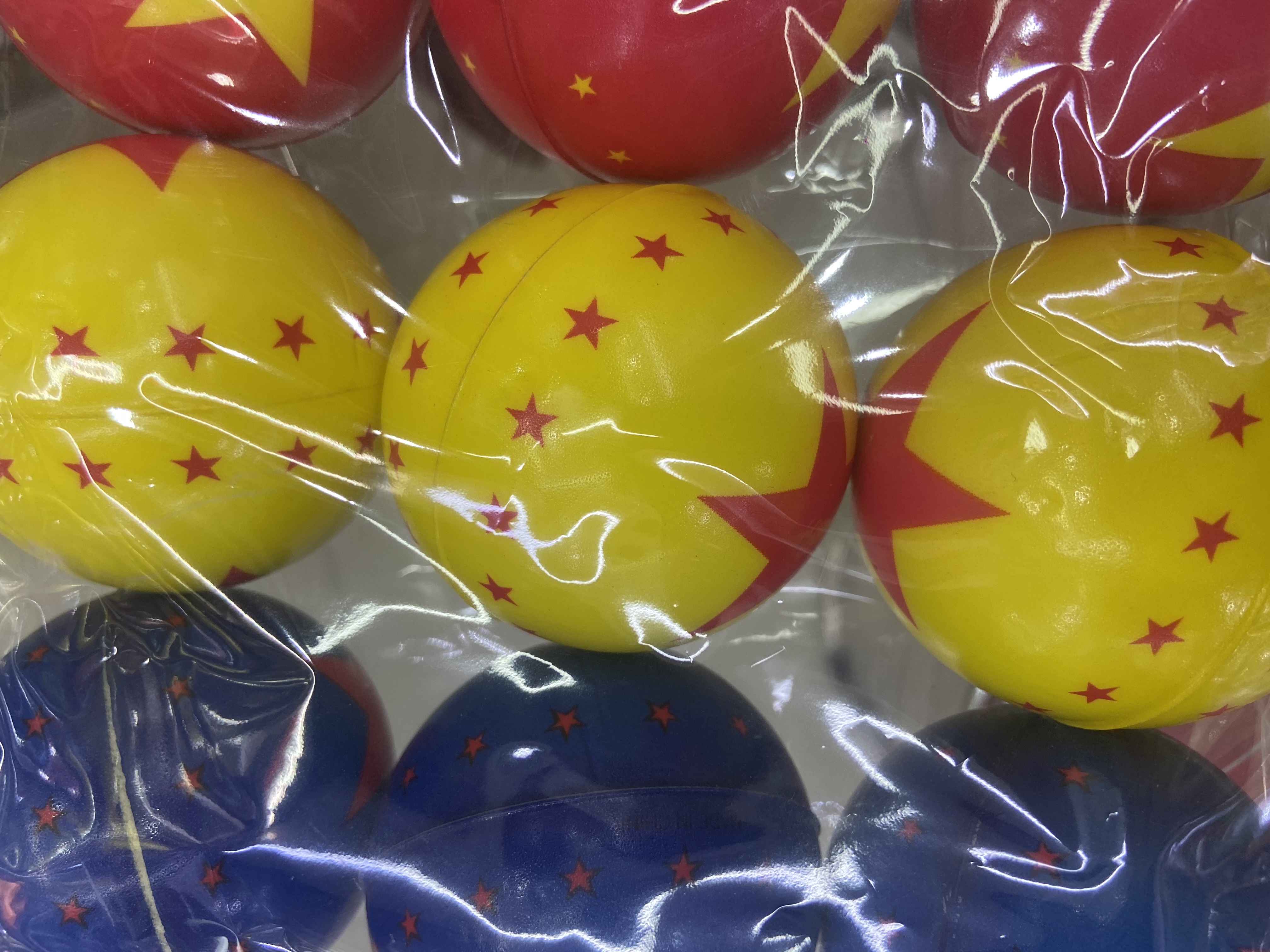 Factory direct sales 6.3 cm 4-color candy-colored five-pointed star balls for girls and boys, sponge balls, foam balls, children's toys. 12/opp Application Scenario