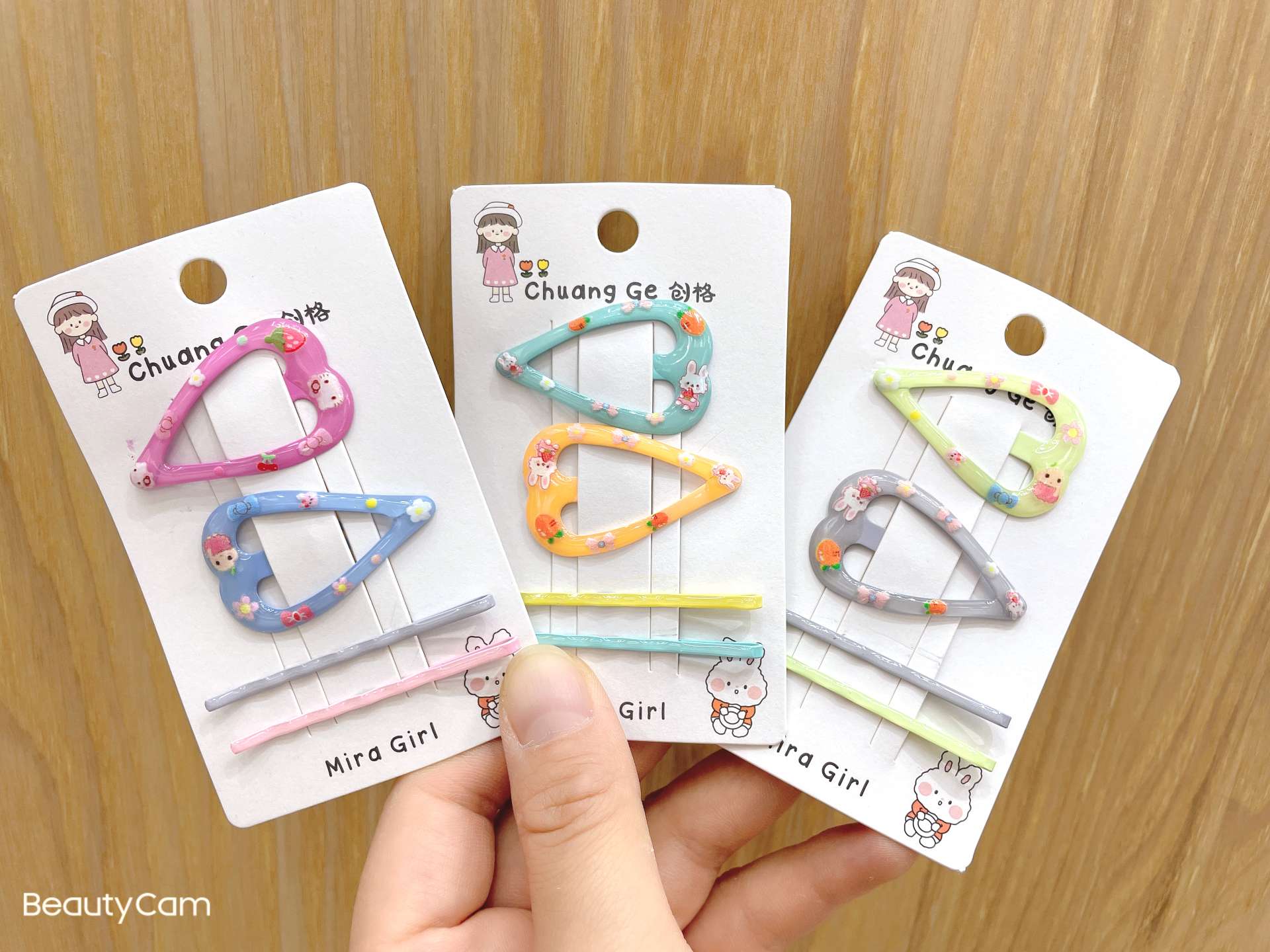 Korean-style simple and versatile oil-drip printed cartoon hair clips with the same printed cartoon broken hair clips and hairpin headwear as female Internet celebrities detail image 4