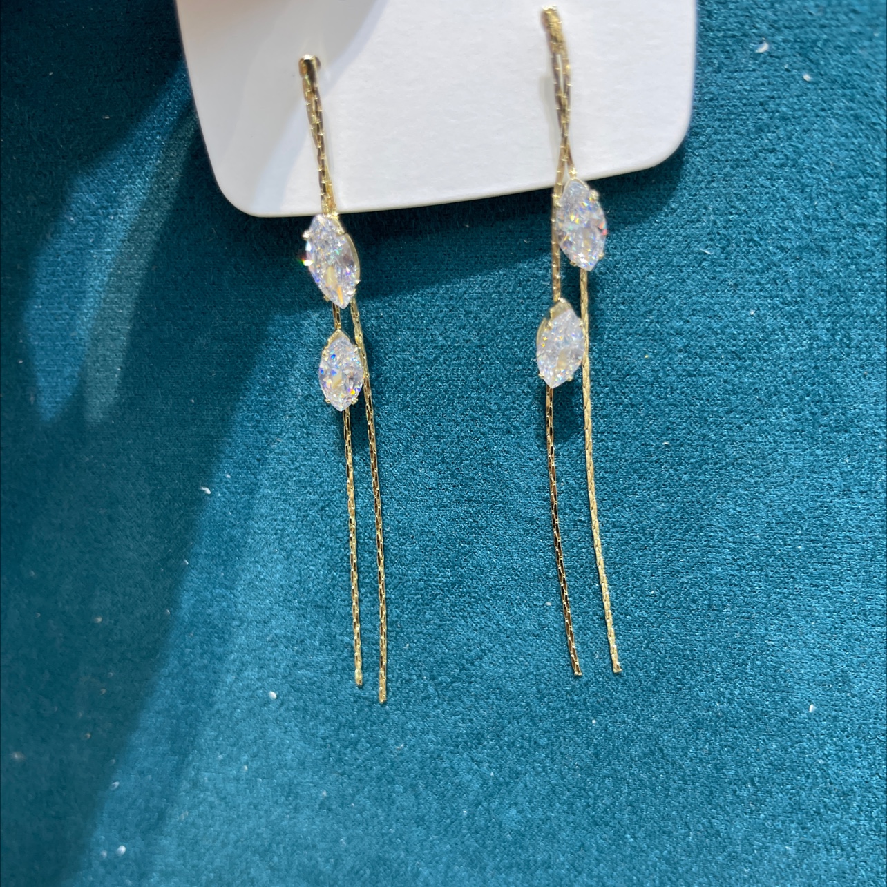 Crystal tassel earrings