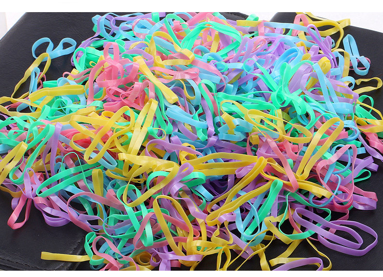 Children's headwear, girls' rubber band hair tie, disposable colored rubber band thickened, baby's hair tied without damaging the hair tie detail image 10