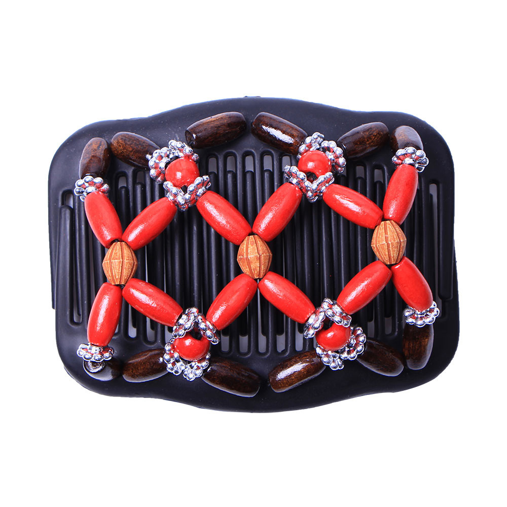 FLY59 Personalized and Creative Imitation Wood Double-row Plug Versatile Magic Hair Comb for Women, magic hair clips and hair updo details Picture