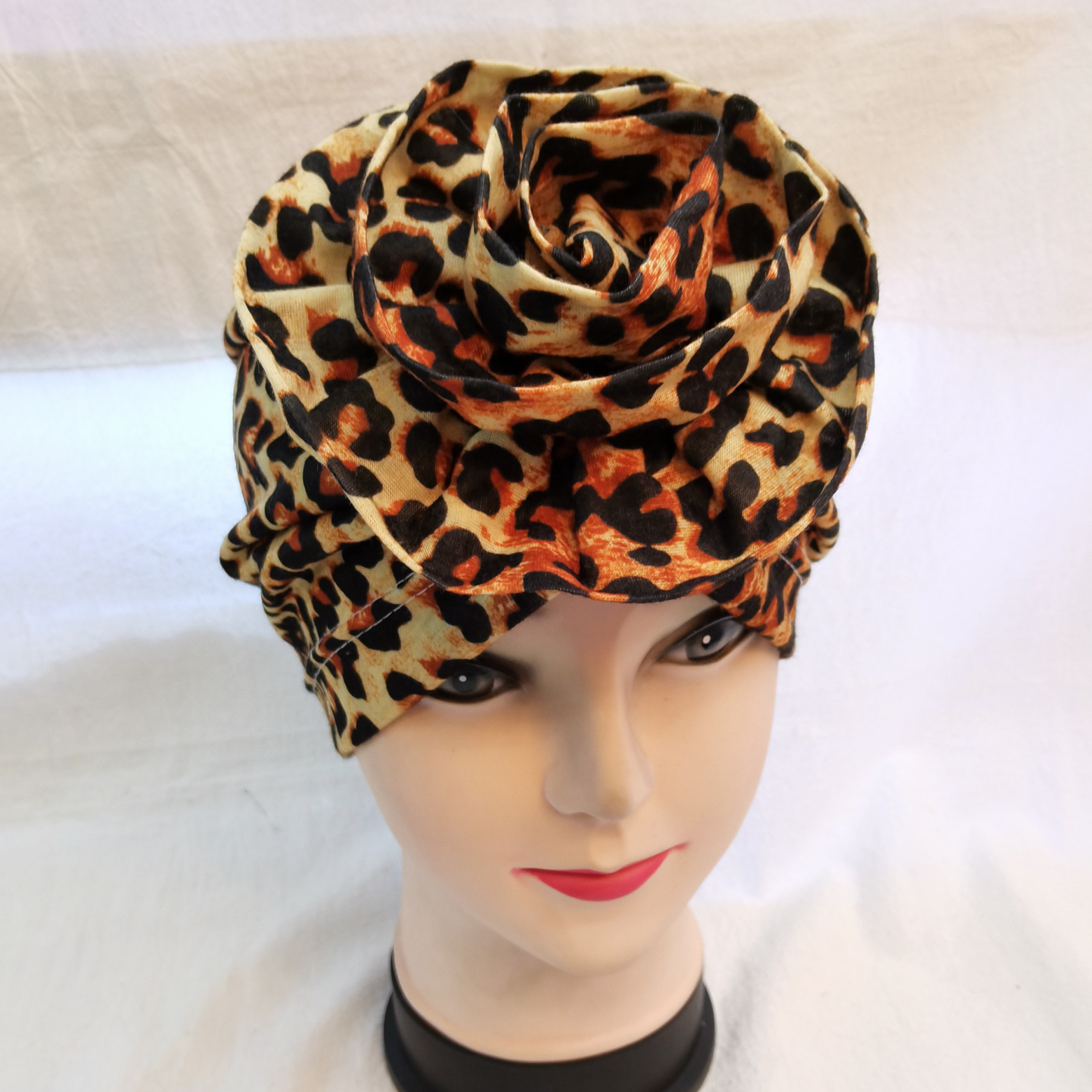Cross-Border Hot Big Flower Hat Print Leopard Print African Wind Hat Headscarf Lbv117