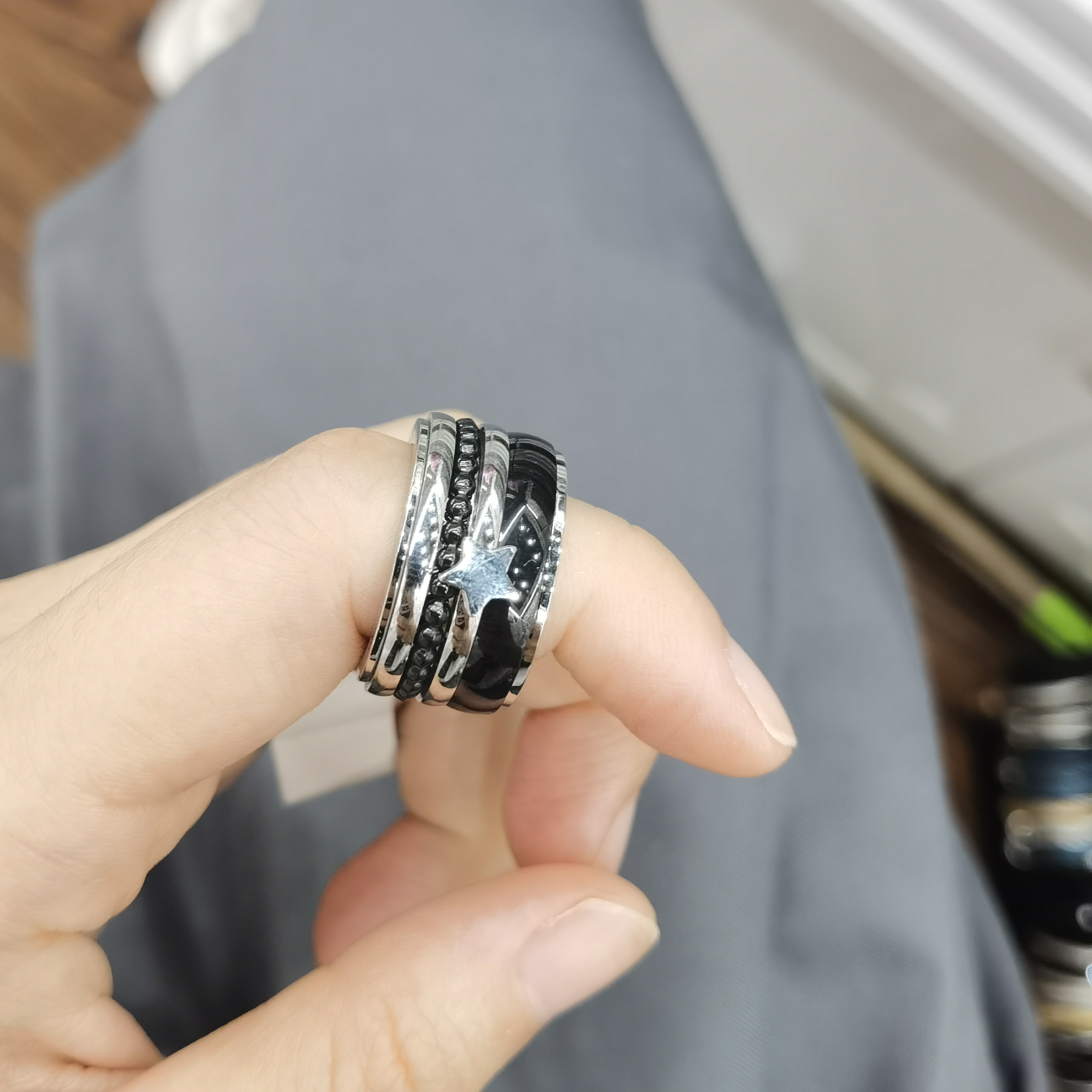 Ring titanium steel cross-border e-commerce stainless steel export ring men's ring women's ring thumbnail