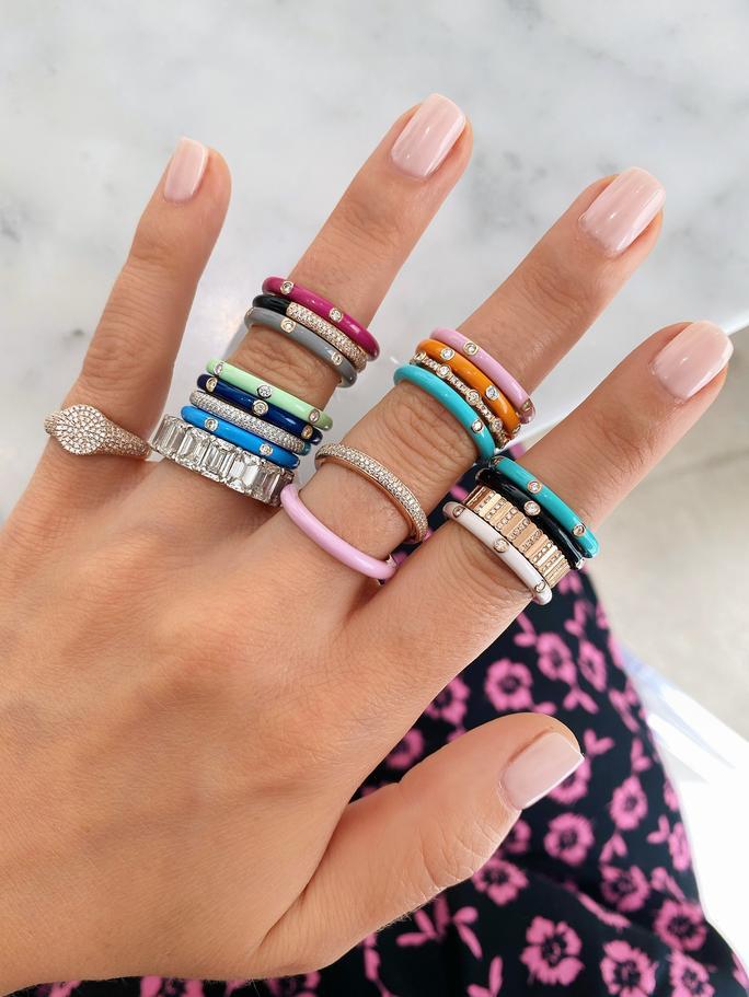 Summer fresh and colorful ring, fashionable and versatile, micro-set AAA zircon super fairy oil drip ring for women detail image 8