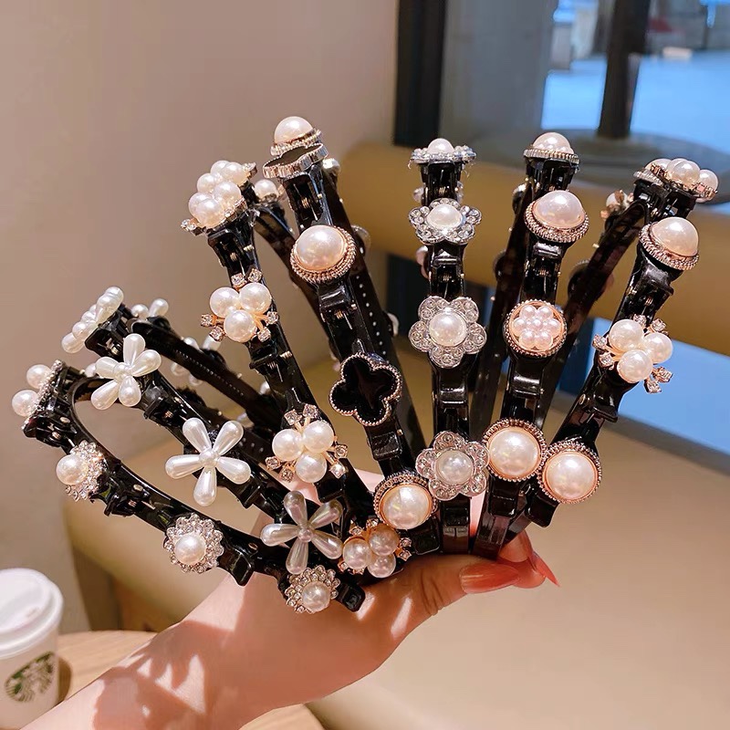 2021年新款网红编发发箍女刘海整理碎发神器发卡夹子儿童头箍头饰