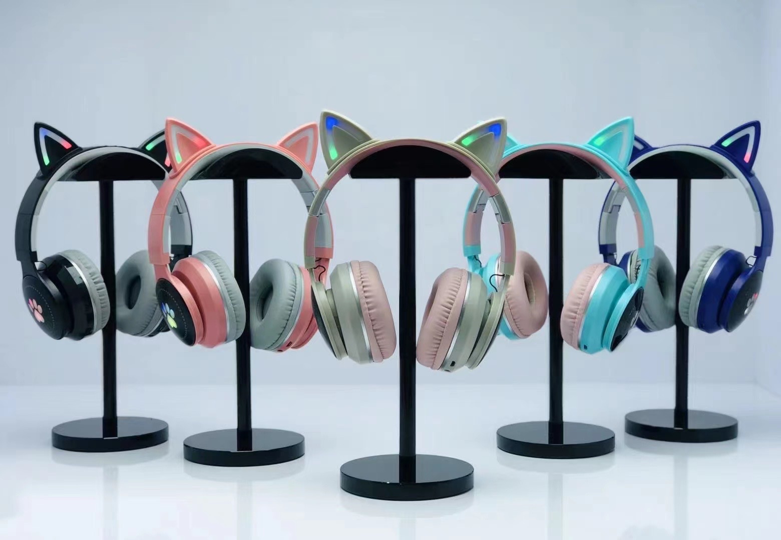 WL-j24 auriculares de oído de gato color: negro gris/rosa gris/púrpura gris/verde rosa/blanco color del caso: 89*49*79CM details Picture