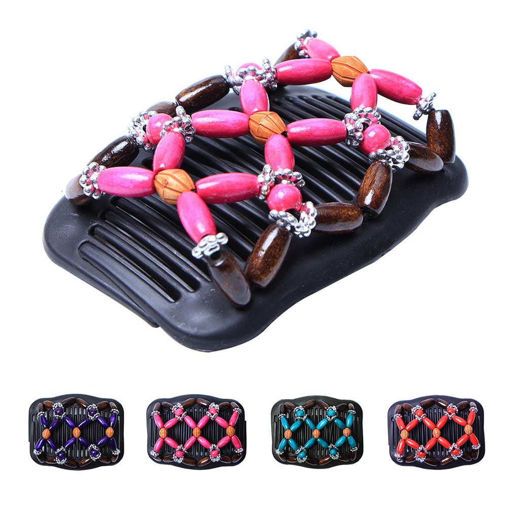 FLY59 Personalized and Creative Imitation Wood Double-row Plug Versatile Magic Hair Comb for Women, magic hair clips and hair updo Application Scenario