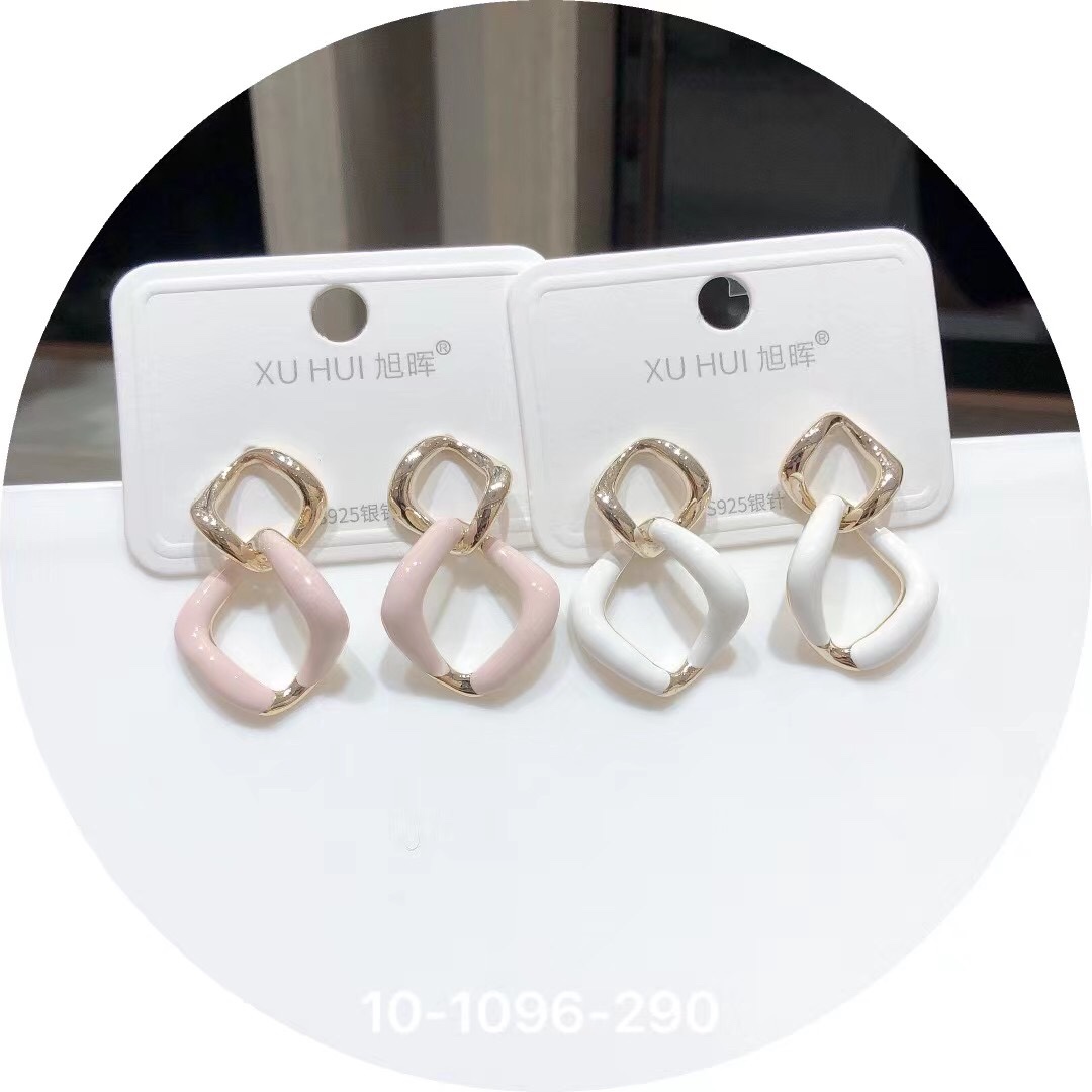 925 silver needle paint earrings