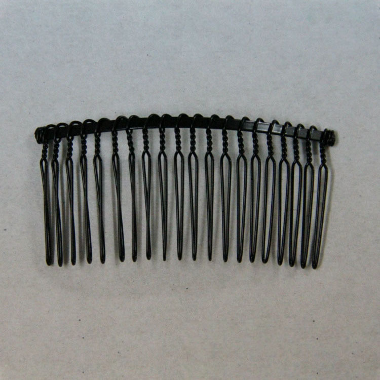 FLY64 Black, silver and white 20-tooth iron hair comb, iron wire, DIY bridal veil, wedding dress, iron twist comb, metal comb