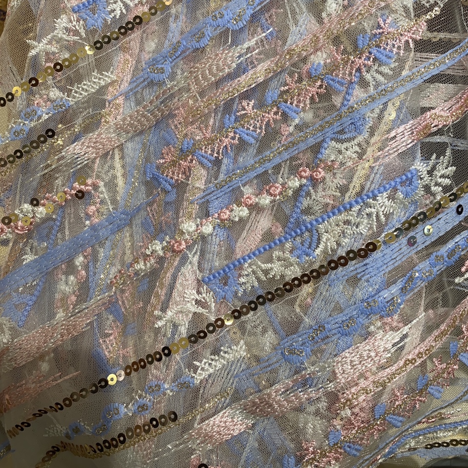 亮片绣花网布embroidery tull