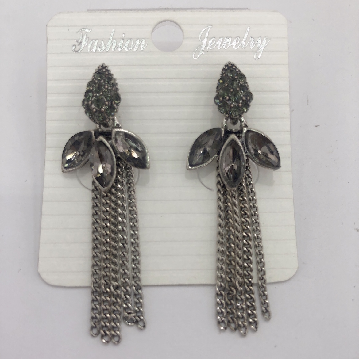 Korean version of luxury rhinestone banquet temperament fringe retro ethnic style earrings thumbnail