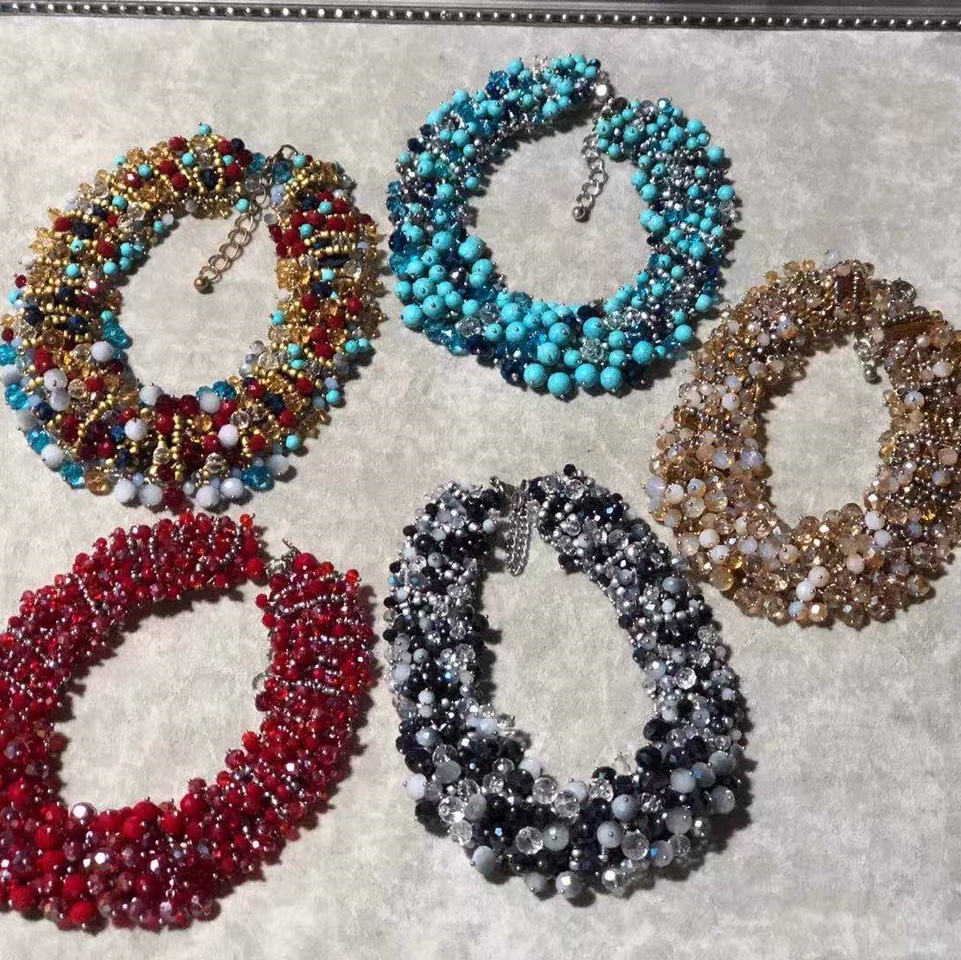 Internet explosion classic exaggerated handmade style crystal necklace