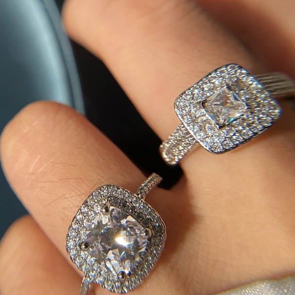 Luxury ~ micro-inset zircon diamond ring finger ring