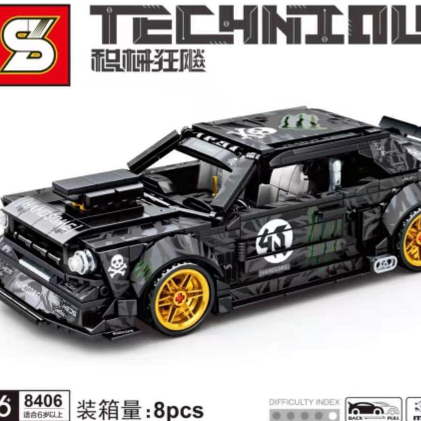 Junrong Toys' building block toy Jigsaw Racing Car 8406 toy