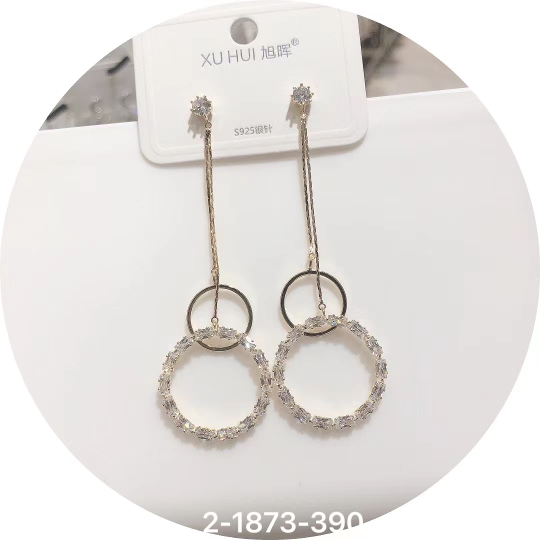 Electroplated long earrings in real gold