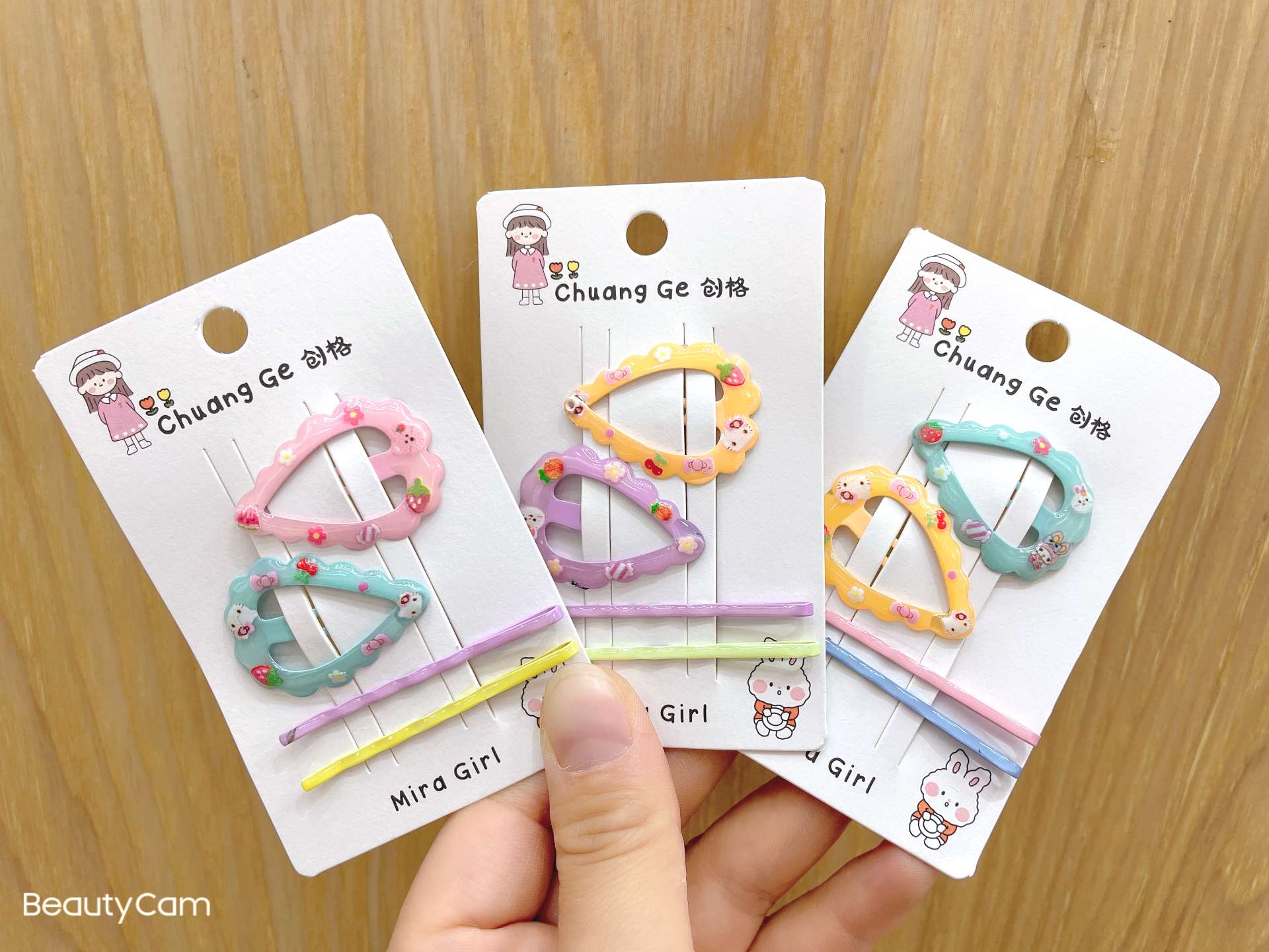 Korean-style simple and versatile oil-drip printed cartoon hair clips with the same printed cartoon broken hair clips and hairpin headwear as female Internet celebrities detail image 10