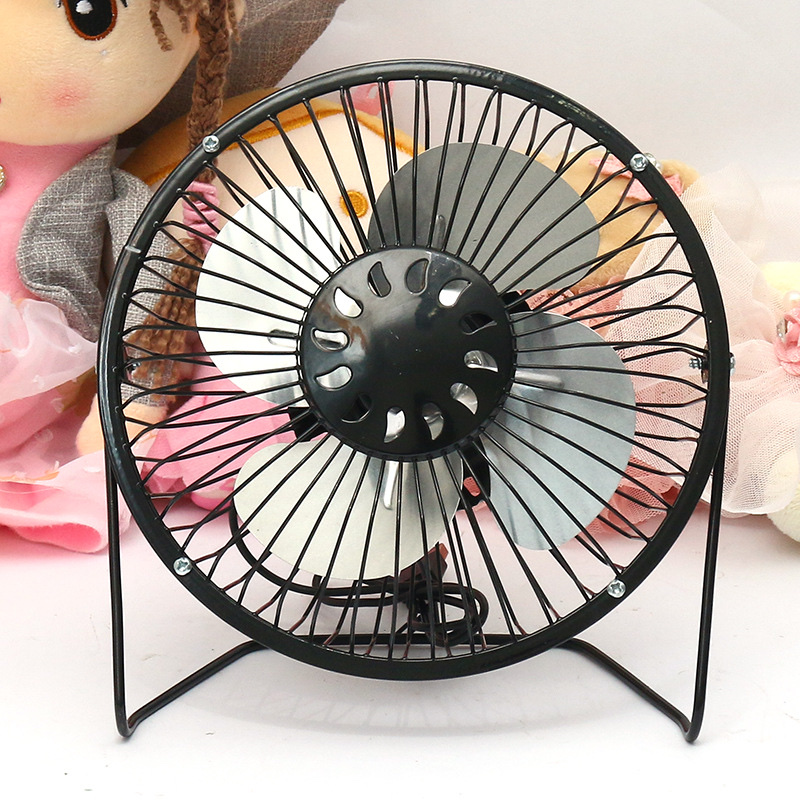 铁艺usb风扇7寸小电扇MINI FAN学生迷你礼品风扇logo 厂家黑色产品图
