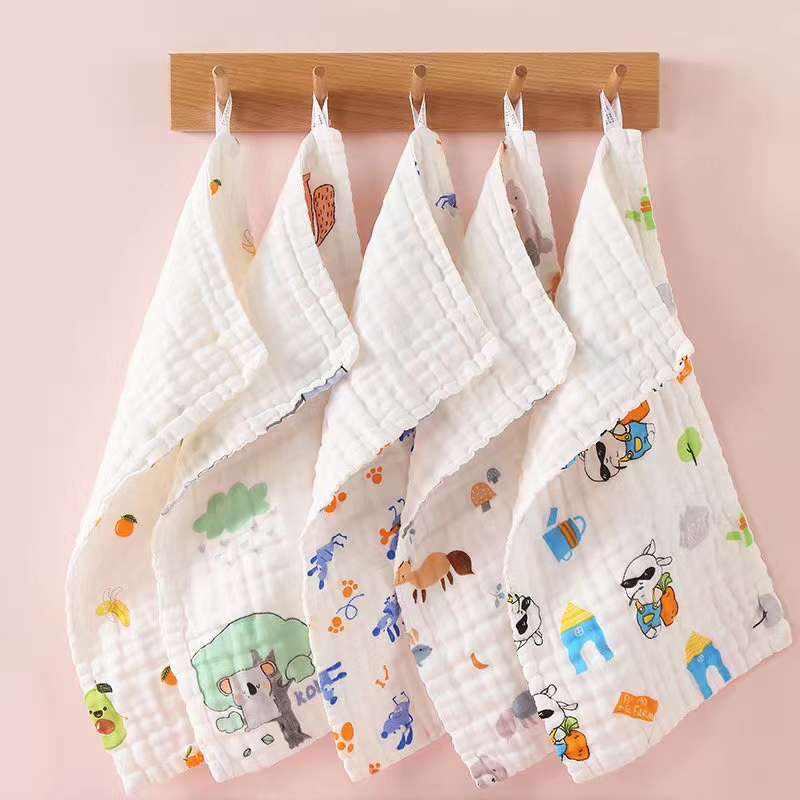 Colorful Star 2021 Six-layer Gauze High-density Square Towel detail image 3