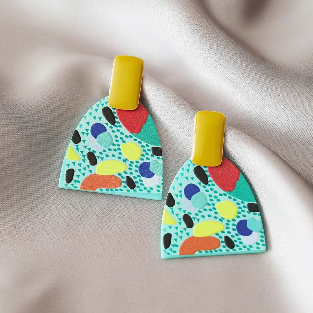 羽蝶新款几何撞色设计款 高级感