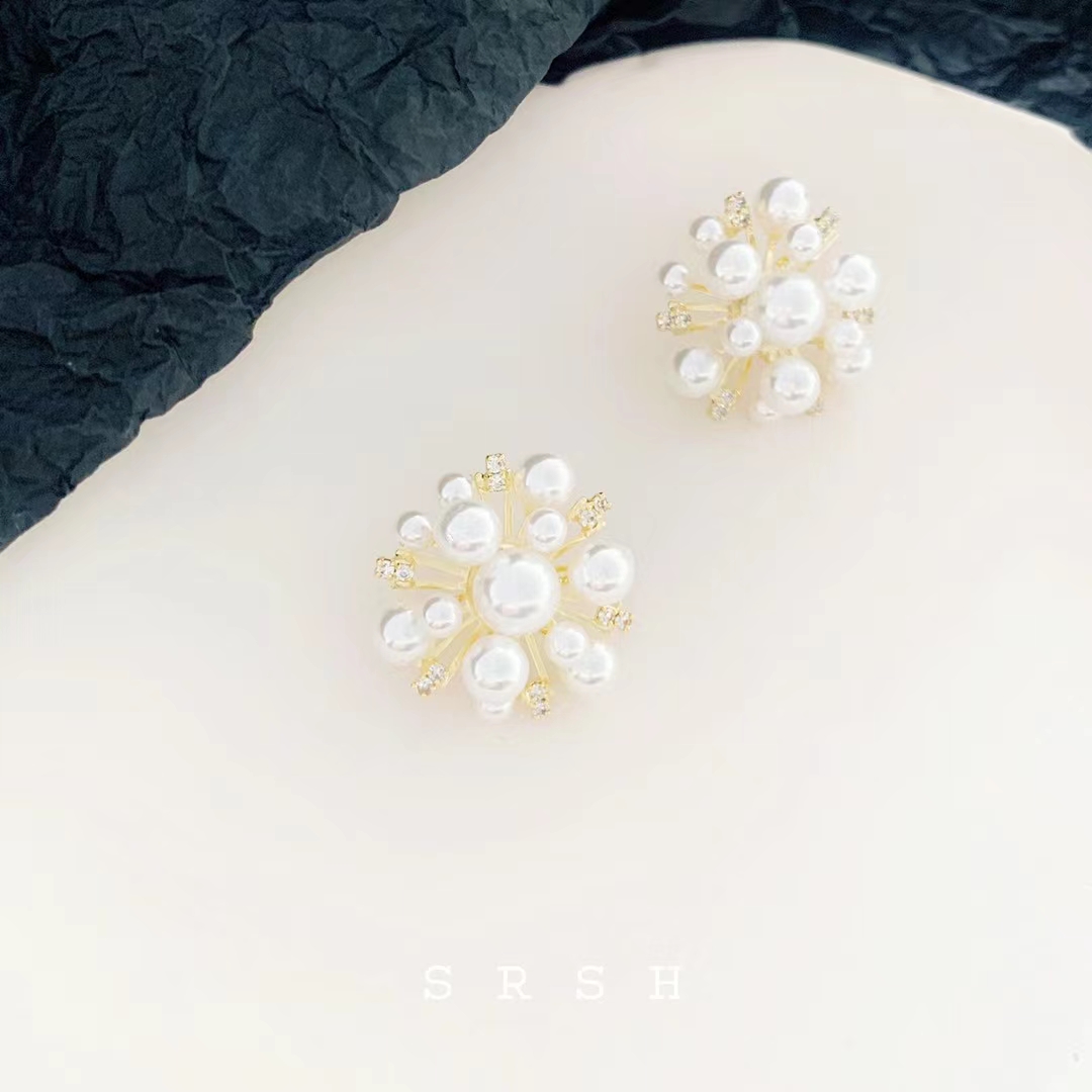 New best-selling earrings, fashionable stud earrings, pearl zircon Application Scenario