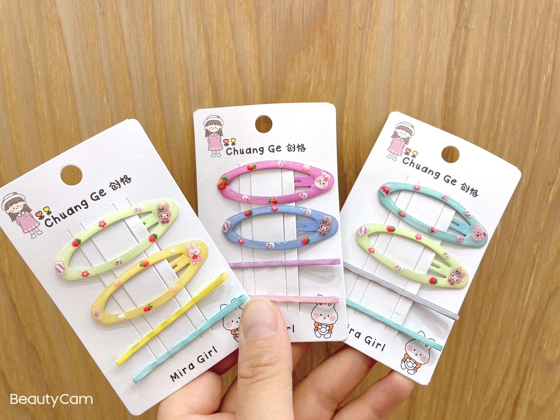 Korean-style simple and versatile oil-drip printed cartoon hair clips with the same printed cartoon broken hair clips and hairpin headwear as female Internet celebrities detail image 9