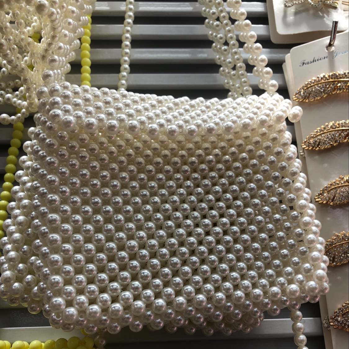 Handcrafted rectangular pearl bags
