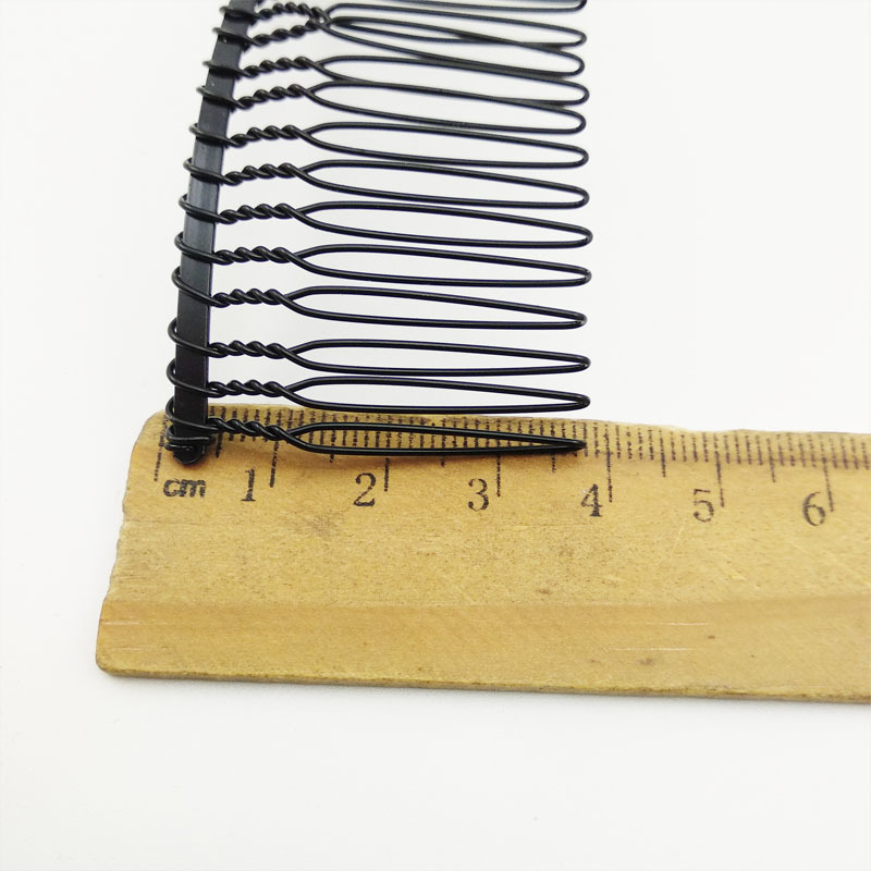FLY64 Black, silver and white 20-tooth iron hair comb, iron wire, DIY bridal veil, wedding dress, iron twist comb, metal comb Specification image