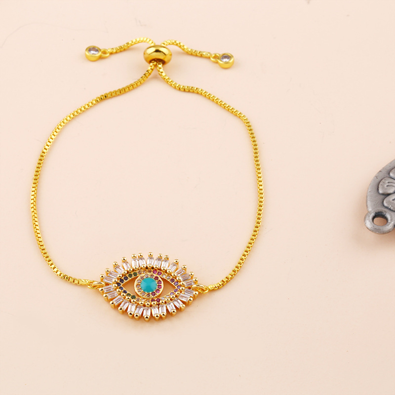 A new European and American fashion product, a delicate micro-inlaid zircon pull-out bracelet, a colorful crystal bracelet accessory for female students detail image 2
