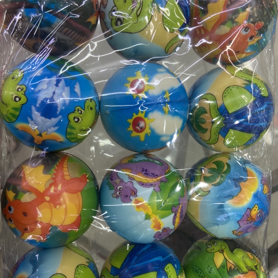 Factory direct sales 6.3 cm Dinosaur World Boys' toys Sponge balls Foam balls children's toys. 12/opp