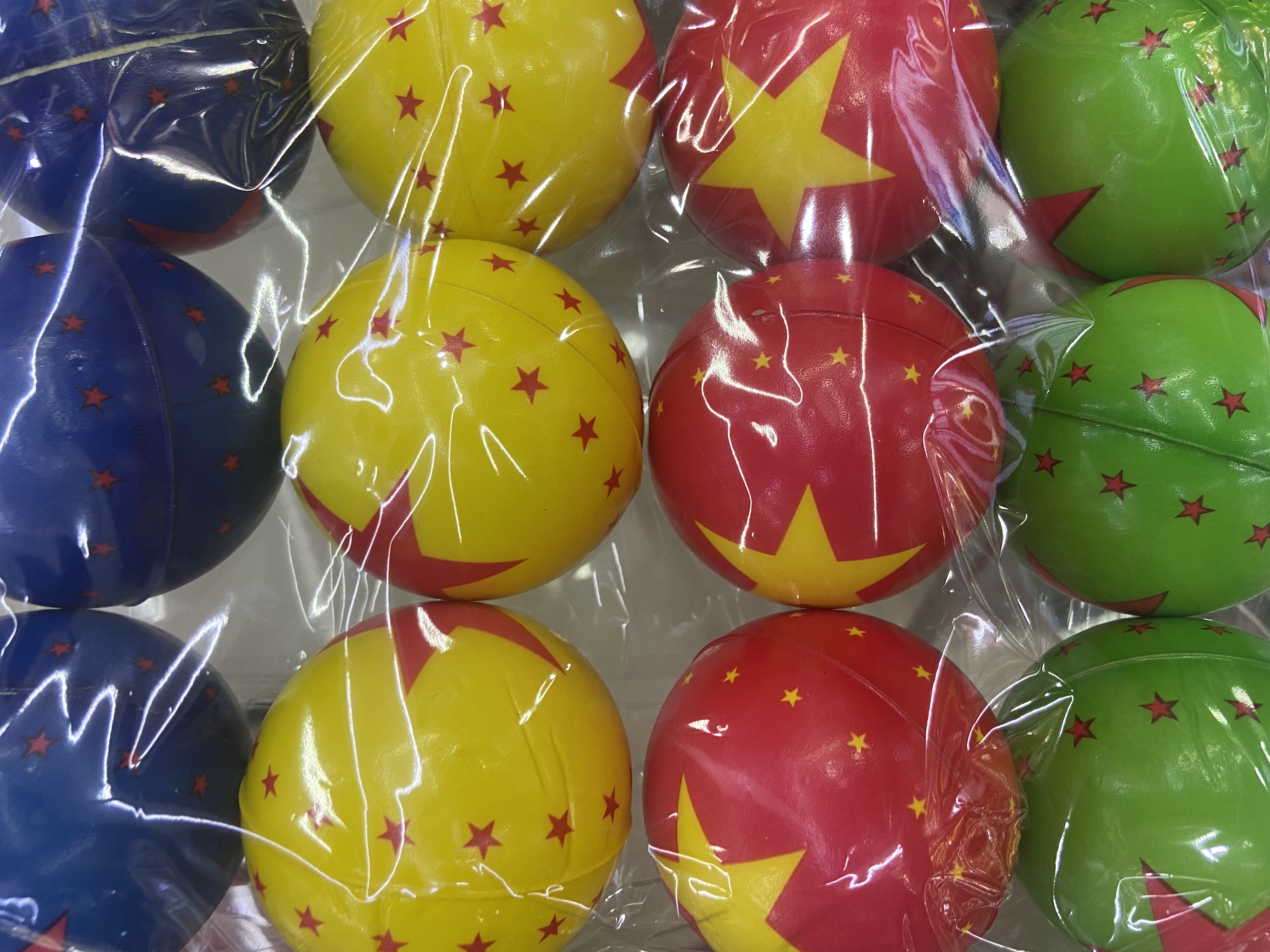 Factory direct sales 6.3 cm yellow various label funny girl and boy toys, sponge balls, foam balls, children's toys. 12/opp Item Picture