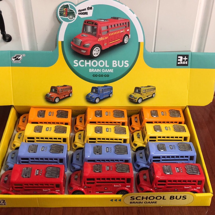 Inertial door opening school bus