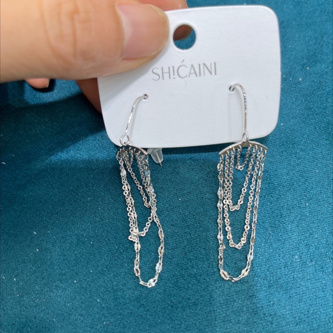 Minimal tassel ear hook earrings