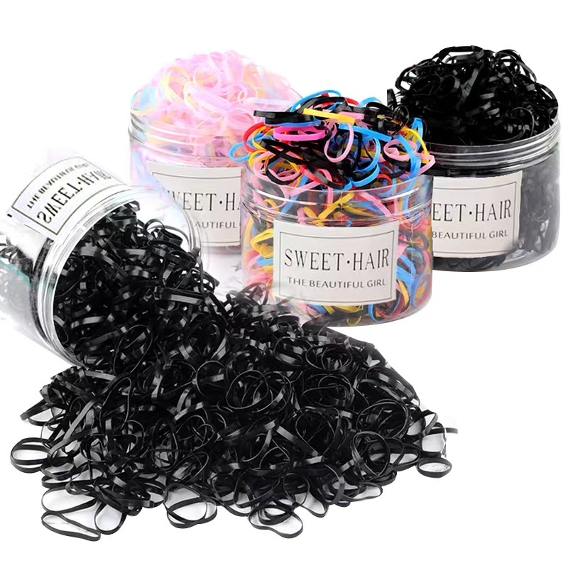 Children's headwear, girls' rubber band hair tie, disposable colored rubber band thickened, baby's hair tied without damaging the hair tie detail image 2