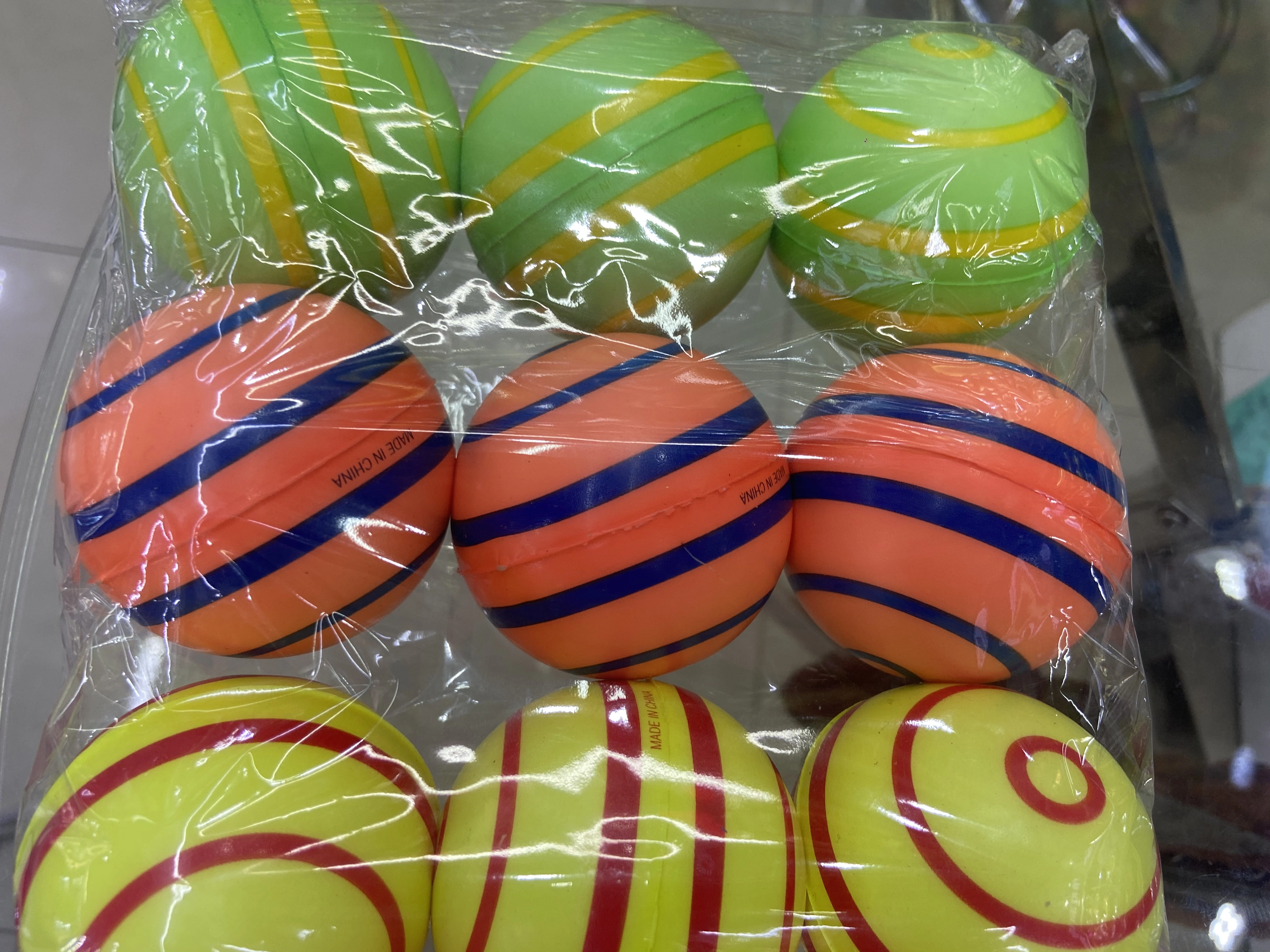 Factory direct sales 6.3 cm colorful dizzy-patterned toys for girls and boys, sponge balls, foam balls, children's toys. 12/opp detail image 3