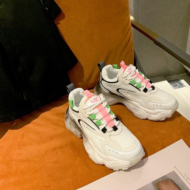 网红显瘦厚底增高老爹鞋女2021春秋新款女鞋韩版真皮运动休闲鞋潮详情图12